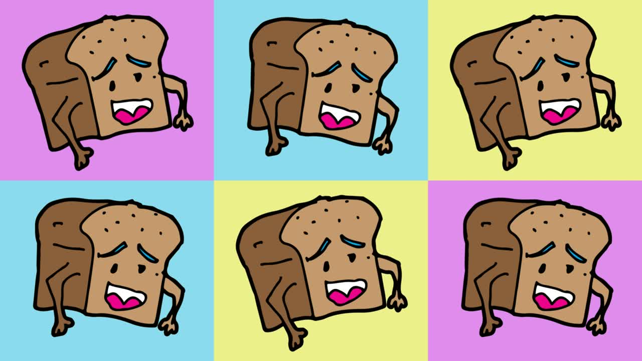 kids drawing pop art seamless background with theme of bread