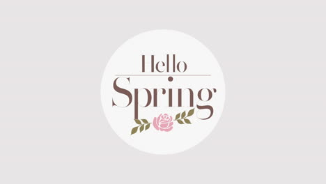 Hello-Spring-with-retro-roses-flower-on-white-gradient