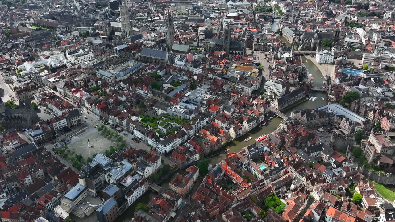 겐트 벨프리, 세인트 니콜라스 교회, 세인트 바보 대성당, 동 플랑드르, 겐트, 플랑드르크 지역, 벨기에, 2022년 6월