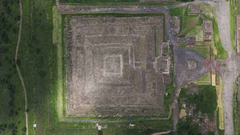 bird's-eye shot of the pyramid of the sun, mexico