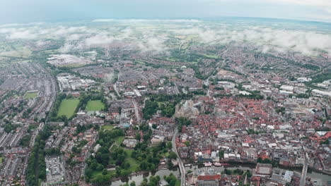 high slider drone shot over york city centre