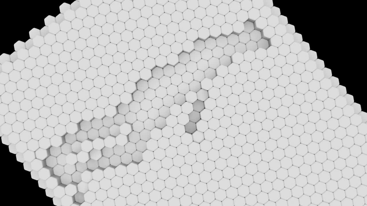 la persona caminando en bucle con efecto de mosaico 3d.