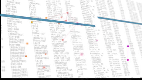 animation of financial data processing over screen on white background