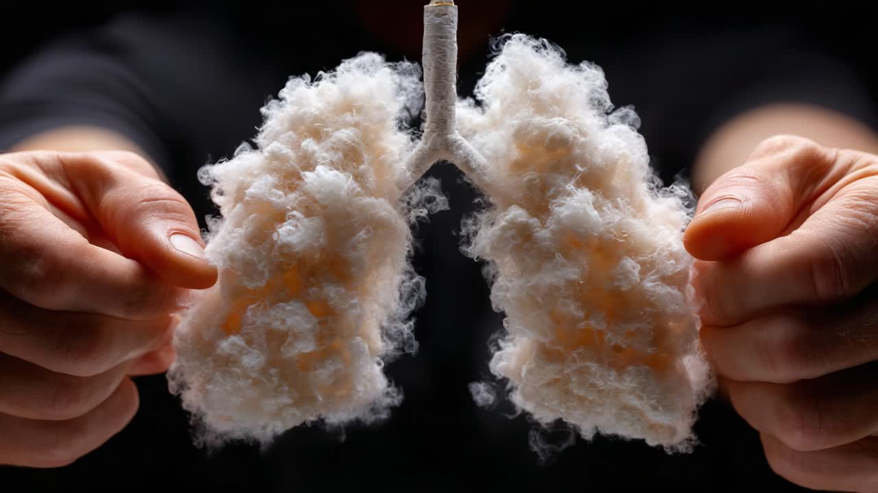 A Close-Up Examination of Artificial Lungs Created from Soft Material in a Hands-On Demonstration Focusing on the Human Respiratory System and Health Awareness