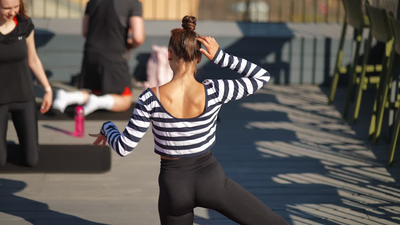 Outdoor Fitness Class on Rooftop