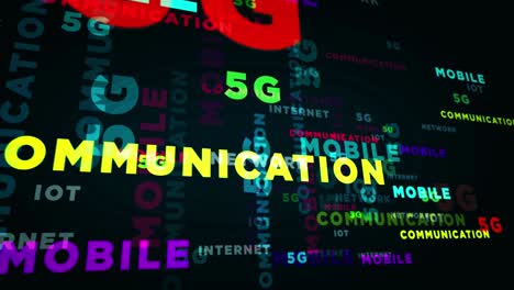 5g mobile and communication text loop abstract concept