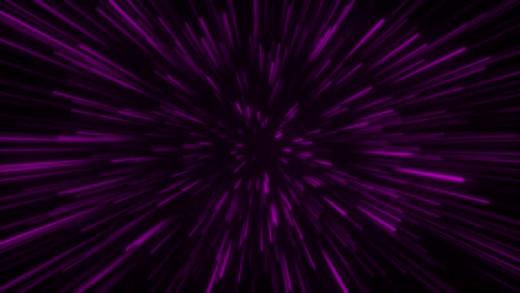 Nahtlose-Schleife,-Partikellicht,-Zoomende-Linien,-Tunnel-In-Der-Weltraumluft-Auf-Schwarzem-Hintergrund,-Neon-Glühstrahl,-Laser,-Abstrakte-3D-Animation,-Bewegungsgrafik,-Visueller-Effekt,-Bunt,-4K-Rosa