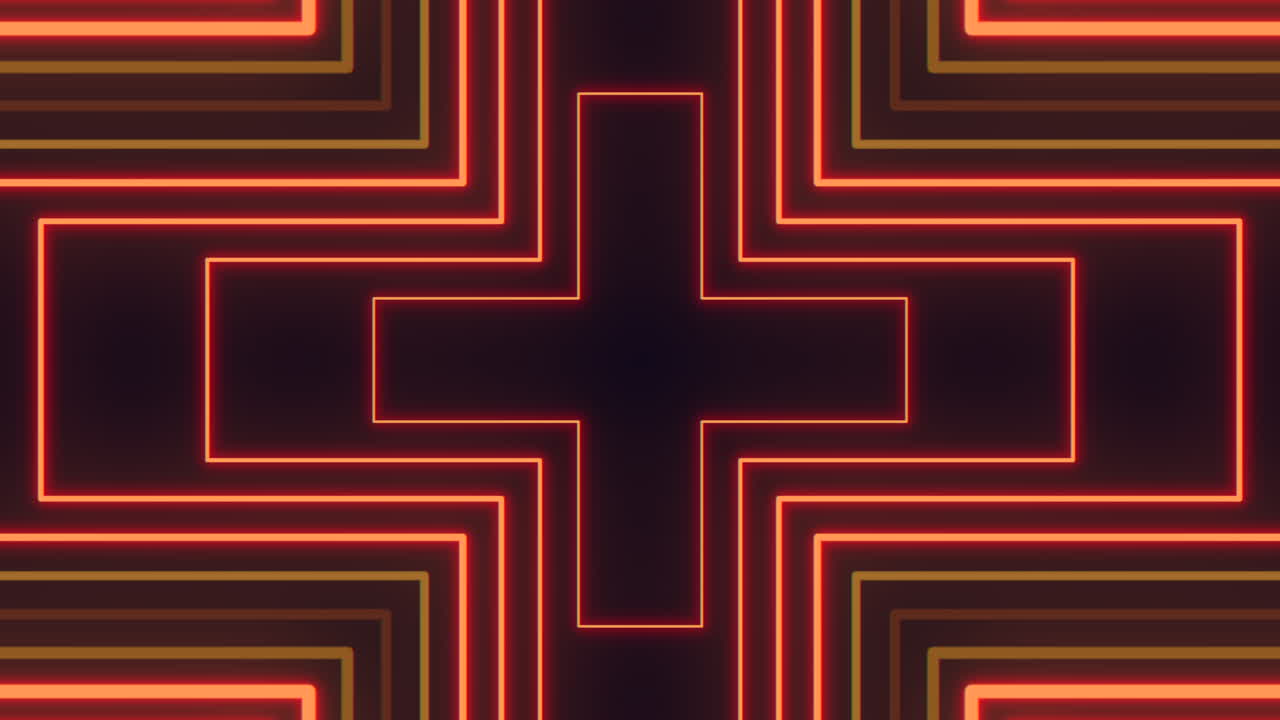 cruz de neón elemento de diseño futurista en un fondo oscuro