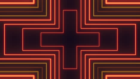 cruz de neón elemento de diseño futurista en un fondo oscuro