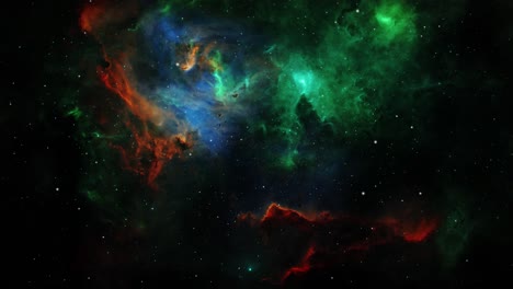 nebulosa verde en el universo y las estrellas