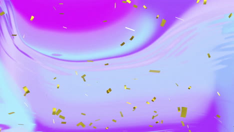 Gold-confetti-animation-falling-over-purple-and-blue-abstract-background