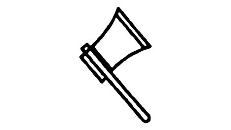 animación del icono de la línea de boceto de la industria de la madera