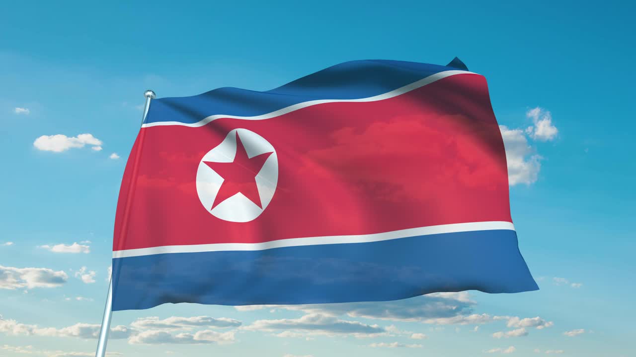 구름이 가득한 하늘을 배경으로 직물 구조로 된 북한의 발 (loopable)