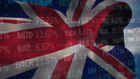 animation of changing numbers and virus alert over falling dollar banknotes and tokens