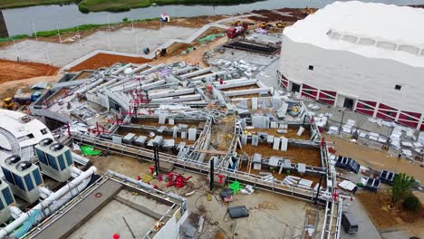 Weihai-Olympic-Center-Building-construction-overhead