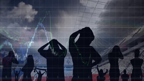 animación de gráficos y procesamiento de datos sobre los aficionados deportivos en el estadio