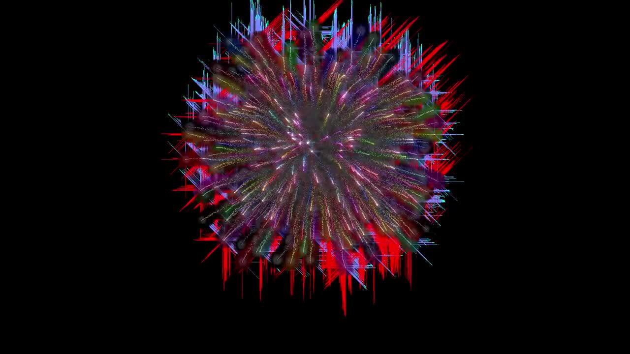 Fireworks Explosion on transparent background with alpha channel