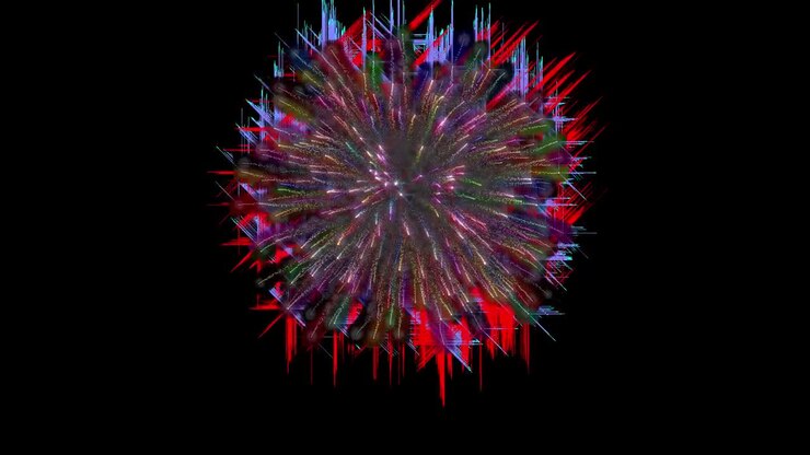 Fireworks Explosion on transparent background with alpha channel