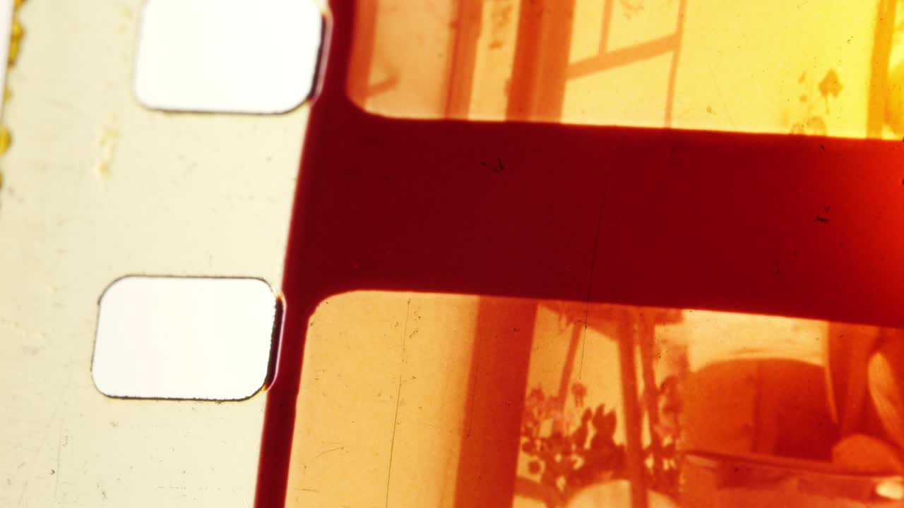 el rasguño de la película, vista de cerca.