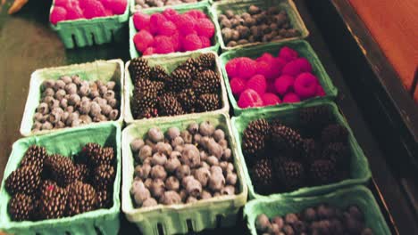 panning over food at a market