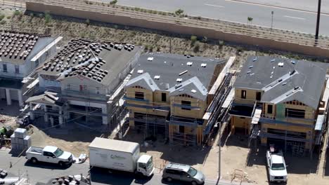 Aerial-of-new-housing-development-under-construction-showing-the-progression-of-the-completion