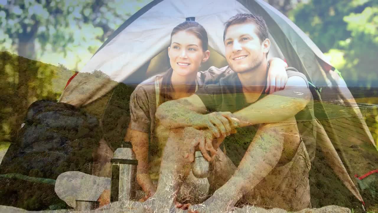 자연 전환과 함께 커플 캠핑