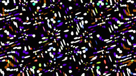 animated line shapes of glowing colorful blinking streaks, on a black background