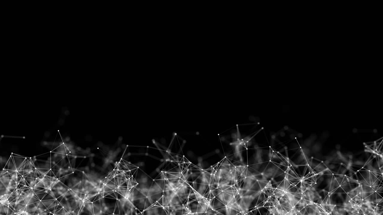 Stordata-visualisering. Digital blå bakgrunn med prikker og linjer. Nettverkstilkoblingsstruktur. Futuristisk pleksusstruktur-bakgrunn