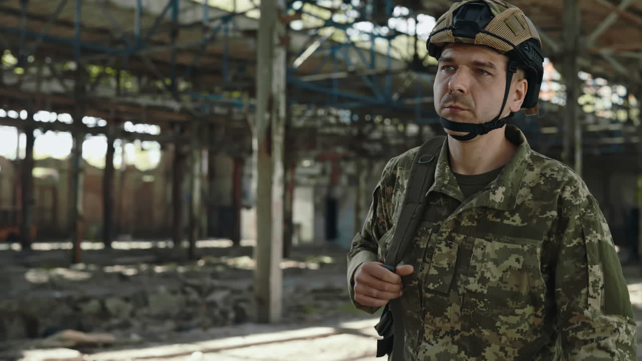 Soldier in a Ruined Factory