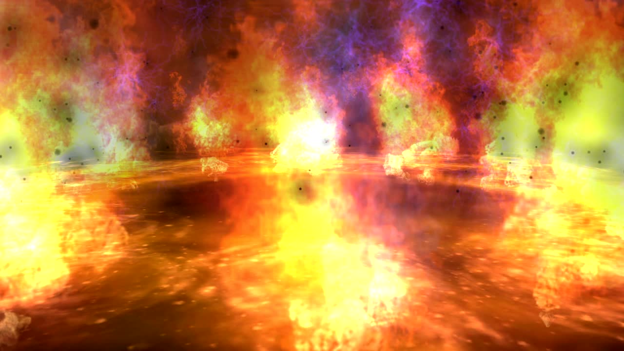 animación digital de partículas de fuego