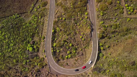 Epic-Road-Trip:-Exploring-the-Serpentine-Route-from-Santiago-del-Teide-to-Acantilados-de-Los-Gigantes-with-Cars-in-Action