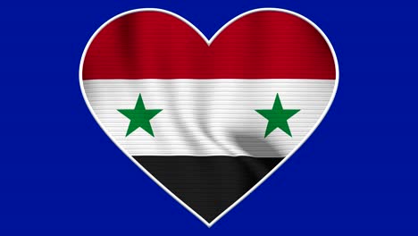 syria heart love flag loop - realistic 4k flag waving in the wind
