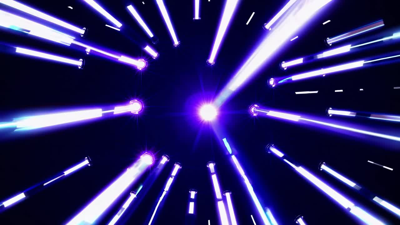 Dynamic video concept with a futuristic style, featuring a wormhole effect of blue and purple lights