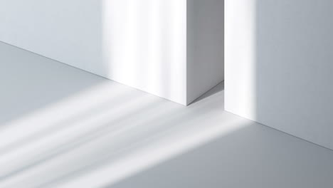 the change of light and shadow in the white empty room, 3d rendering.