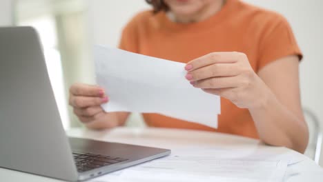 freelance women checking their income accounts.