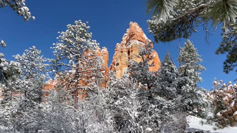 red rock formations covered in snow in bryce canyon national park utah united states red rock formations covered in snow in bryce canyon national park utah united states