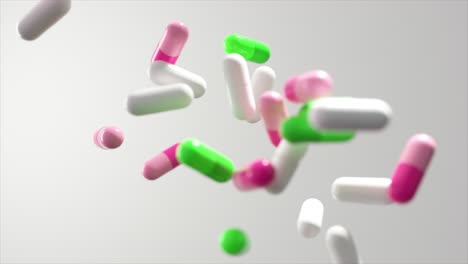 colorful capsules in motion