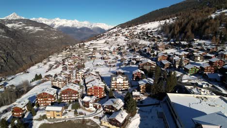 the village of grächen in wallis, switzerland