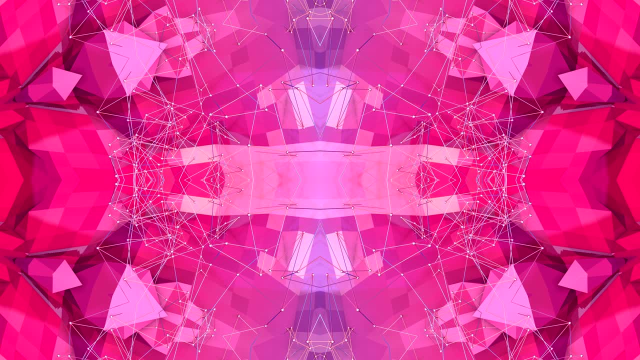 fondo 3d abstracto simple en color gradiente púrpura rojo, estilo poli bajo como fondo geométrico moderno o entorno matemático con efecto caleidoscópico. 4k uhd o bucle sin costuras fullhd. 15