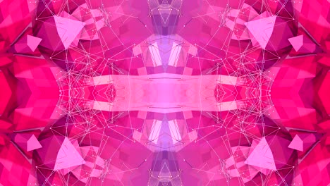 fondo 3d abstracto simple en color gradiente púrpura rojo, estilo poli bajo como fondo geométrico moderno o entorno matemático con efecto caleidoscópico. 4k uhd o bucle sin costuras fullhd. 15