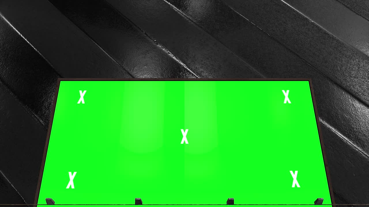 túnel creativo abstracto y pantalla verde modelo de cartelera del canal alfa. neón, bares y tecnología de led púrpura azul, ciencia ficción, renderizado cyberpunk futurista en 3d con marco en blanco.