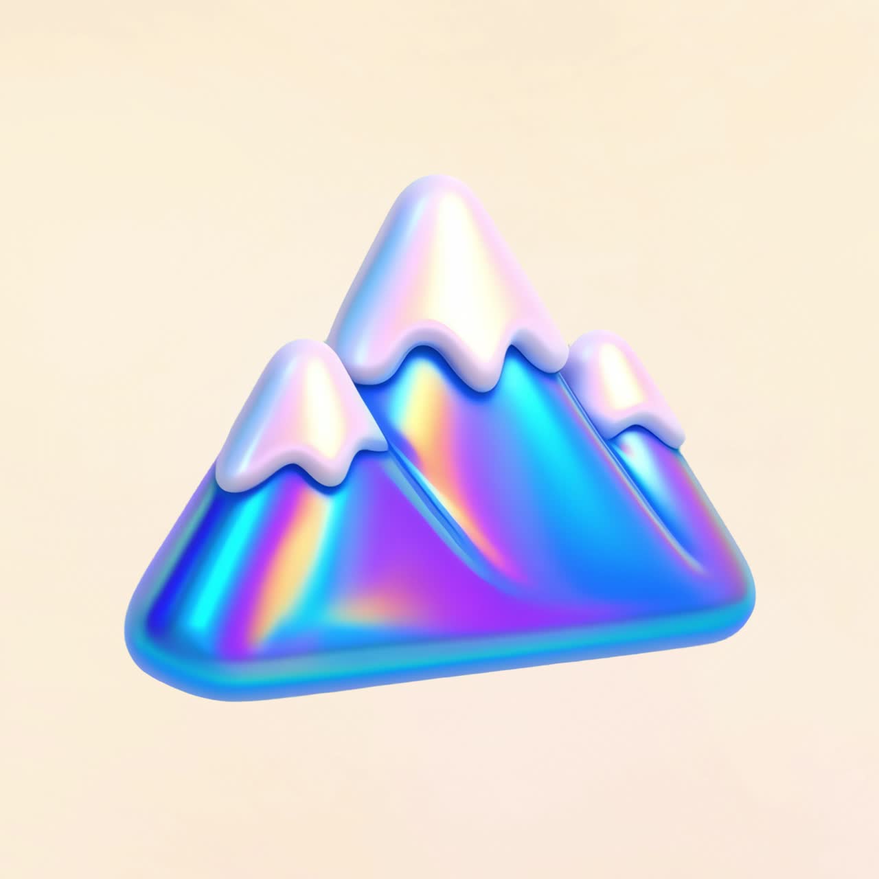 Colorful abstract mountain illustration animation isolated asset, transparent 4K video, alpha