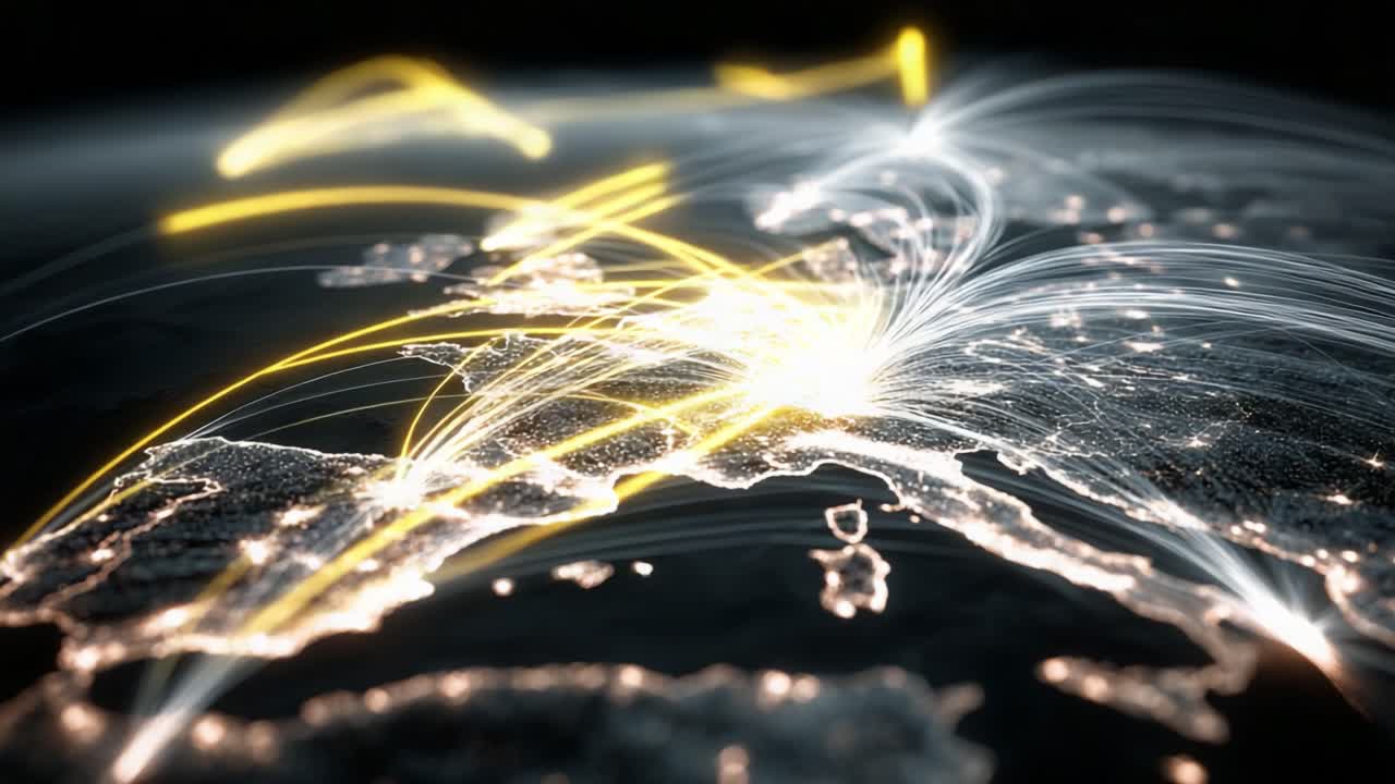 Dynamic Visualization of Global Connectivity Over Europe: Highlighting Network Connections and Data Flows Across the Continent