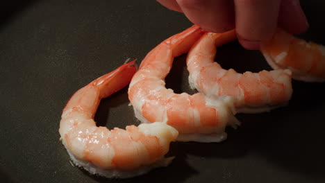 raw shrimp on a pan