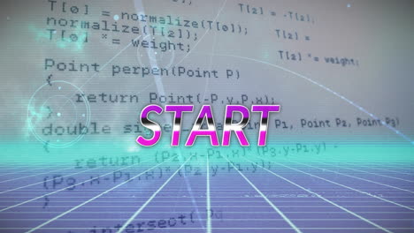 animación del texto de inicio sobre el procesamiento de datos y el metaverso