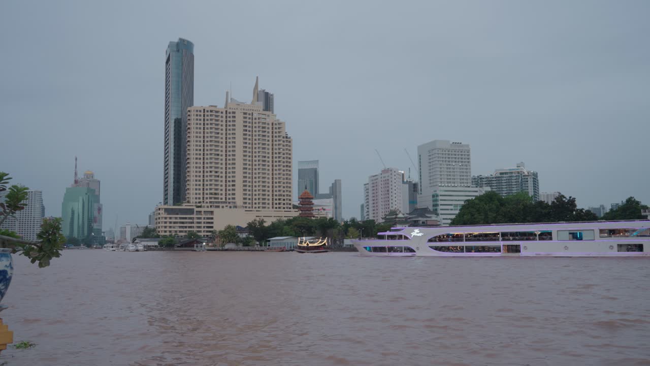 Cityscape of Bangkok along the Chao Phraya River