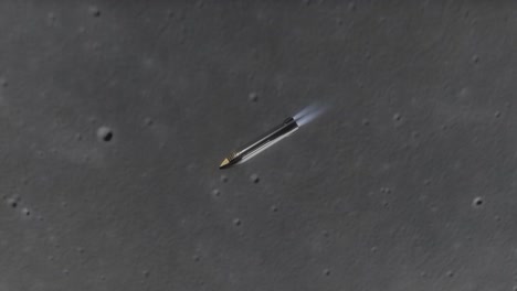 space x above the moon surface with engines on