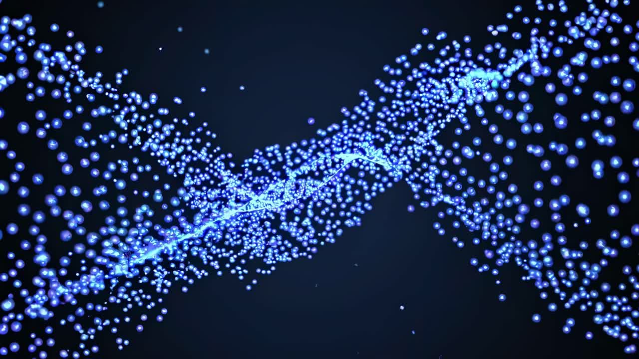 추상적인 파란 입자 파동