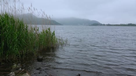 lake kawaguchiko at mount fuji in japan - the famous fujiyama