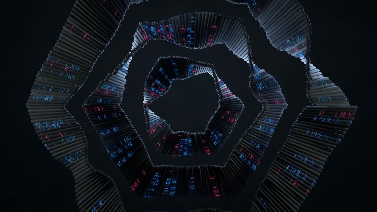 Digital data analysis visualization 3D render seamless loop animation